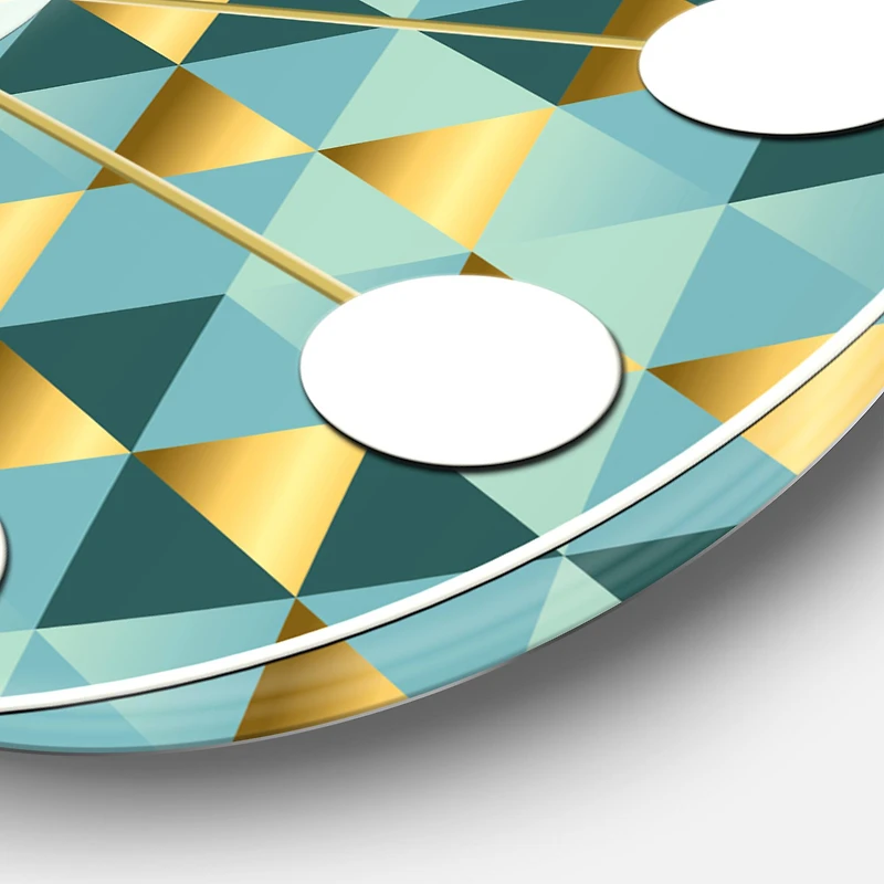 Designart 'Gold And Blue Dynamics V Mid-Century Modern Wall Clock