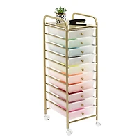 Honey Can Do 10-Drawer Gold Rolling Storage Cart
