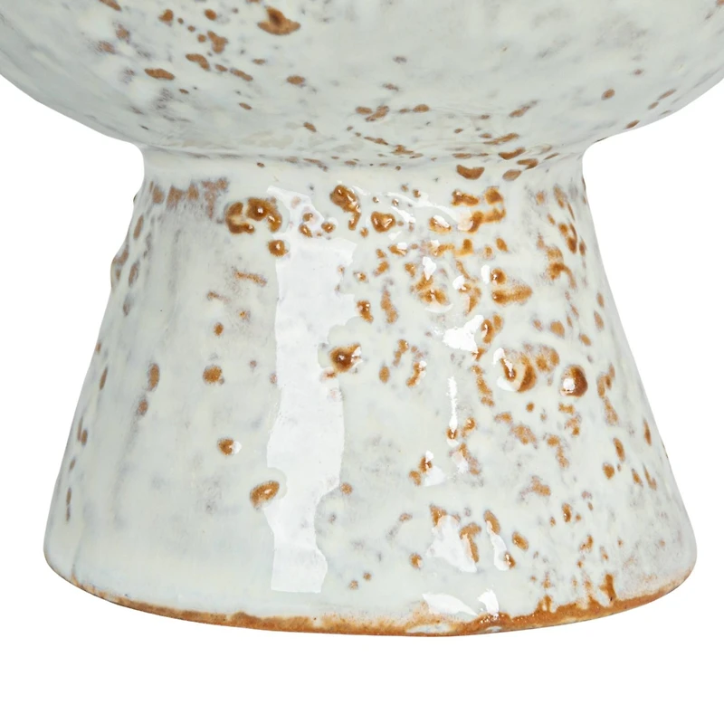 Hello Honey® 4.25" Green & Brown Stoneware Footed Bowl with Speckled Glaze