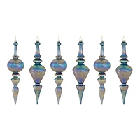 6ct. 13" Iridescent Glass Finial Drop Ornaments