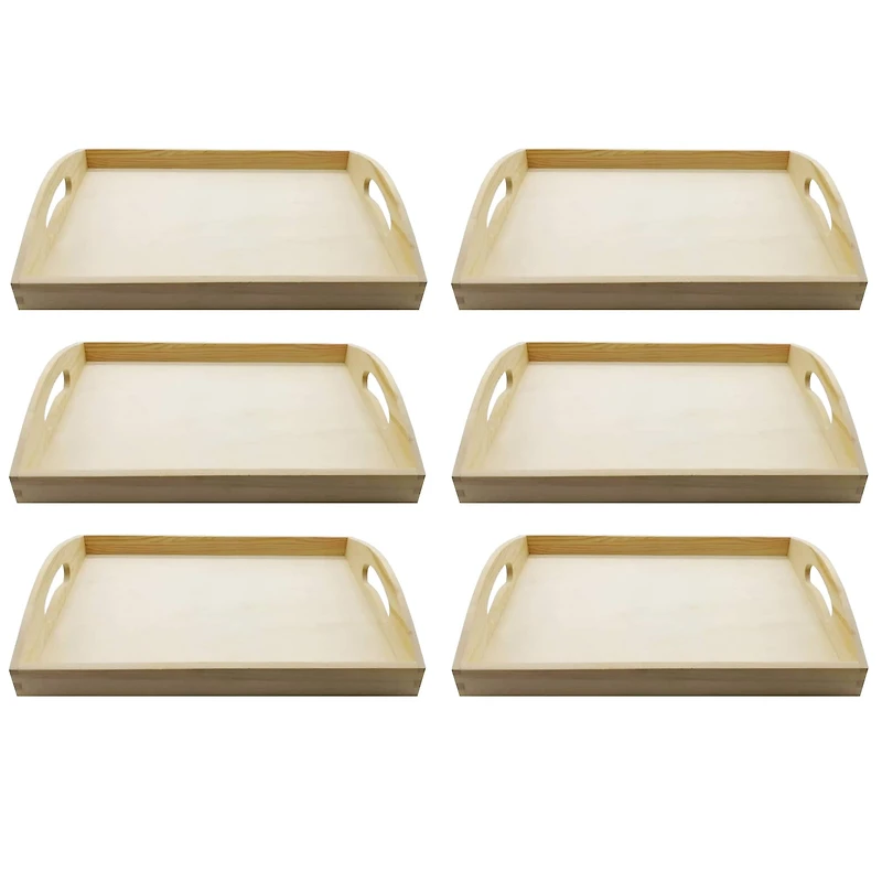 6 Pack: 13" Wooden Tray by Make Market®