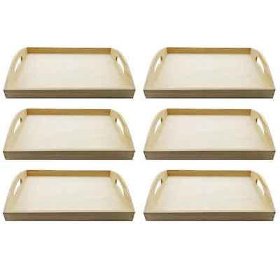 6 Pack: 13" Wooden Tray by Make Market®