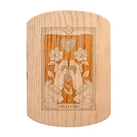 11" x 8" The Lovers Tarot Redwood Oval Cutting Board