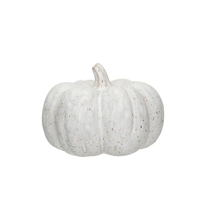 Hello Honey® 7.75" Cream Reactive Glaze Stoneware Pumpkin Décor