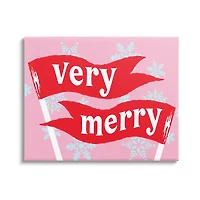 Stupell Industries Very Merry Bold Holiday Flags Canvas Wall Art