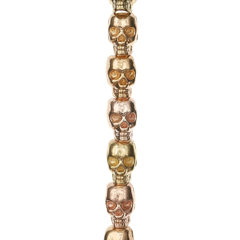 Gold & Rose Gold Metal Skull Beads, 12mm by Bead Landing™