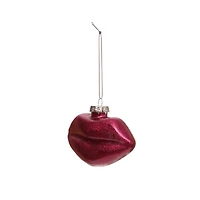 3.5" Pink Glitter Lips Glass Ornament by Ashland®