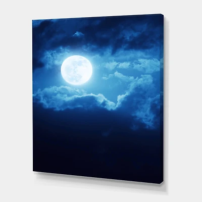 Designart - Full Moon In Cloudy Night Sky III