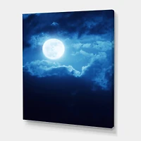 Designart - Full Moon In Cloudy Night Sky III