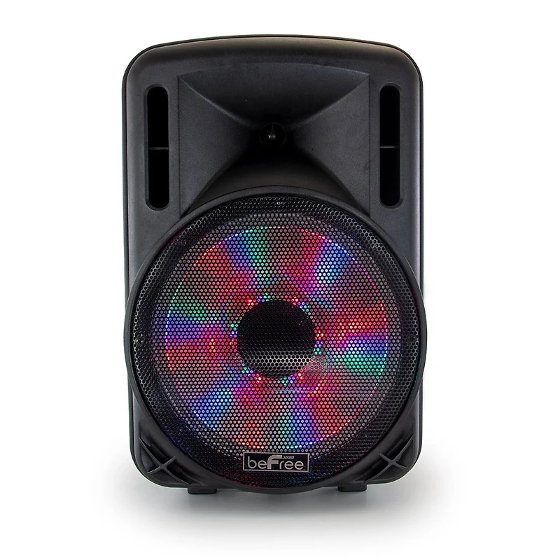 beFree Sound 12" 2500 Watt Bluetooth Portable Party PA Speaker With Illuminating Lights & USB
