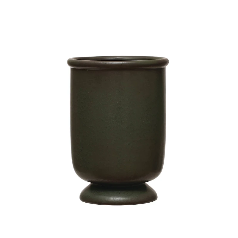 Hello Honey® 8.75" Green Reactive Glaze Round Stoneware Vase