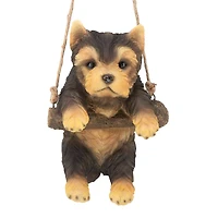 Design Toscano 8" Yorkie Puppy on a Perch Hanging Dog Sculpture