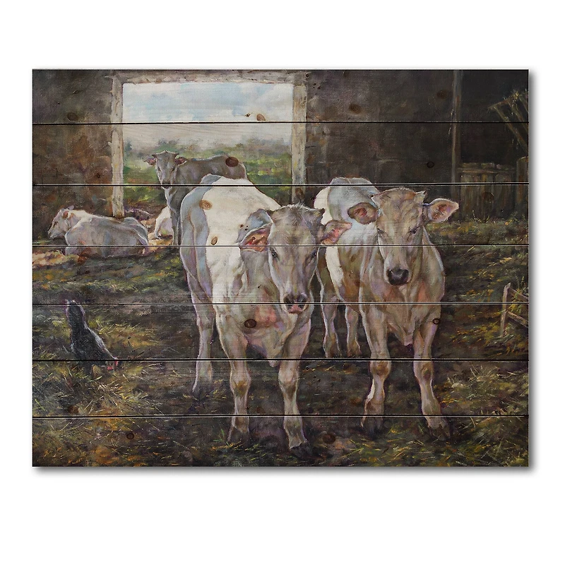 Designart - Two Cows In The Stable