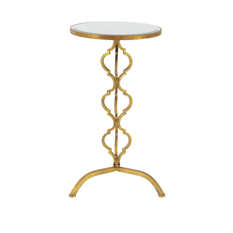 30" Gold Glam Metal Accent Table