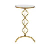 30" Gold Glam Metal Accent Table