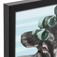 Blue Cow Rollers 12" x 12" Black Framed Canvas