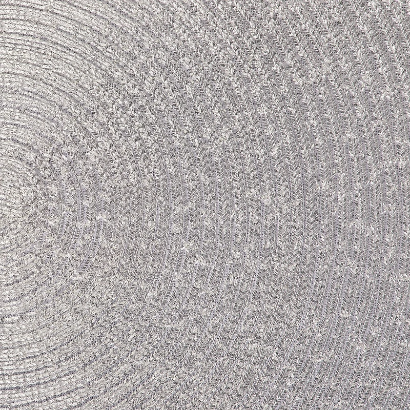 DII® Metallic Silver Round Polypropylene Woven Placemat (Set of 4)