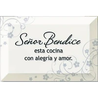 Señor Bendice: Lord Bless This Home Glass Plaque with Easel