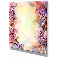 Designart - Pink Sakura on Blurred Background