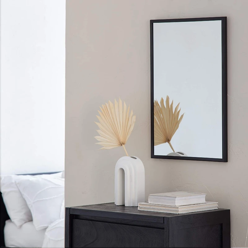 Habitat Evri 24" Black Rectangular Wall Mirror