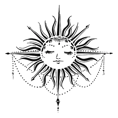 The Crafter's Workshop Celestial Sun Stencil, 12" x 12"