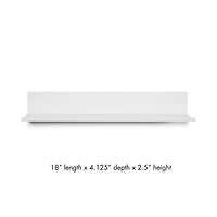 Hangz™ White No Stud 4" Depth Floating Shelf