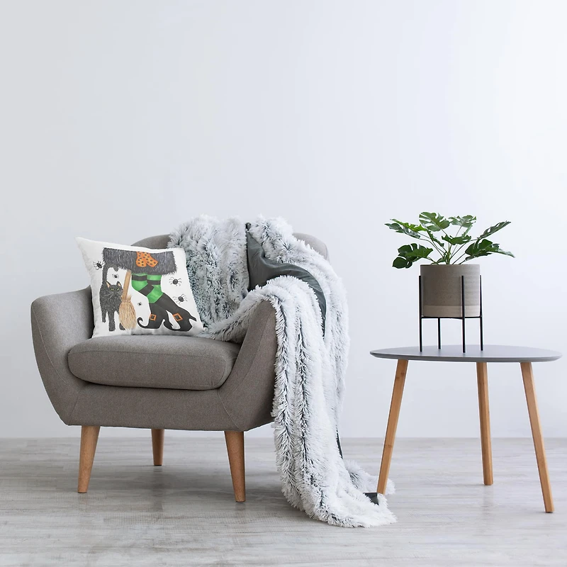 Stupell Industries Halloween Witch & Black Cat Festive Throw Pillow