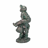 Design Toscano 16" Leap Froggin Playing Boys Garden Statue