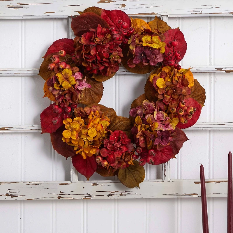 24" Fall Hydrangea Wreath