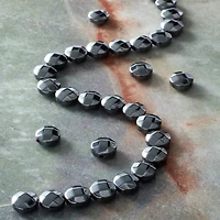 Faceted Hematite Coin Beads