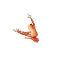 Set of 3 Gold Eclectic Polystone Frog Sculpture 8" x 5"