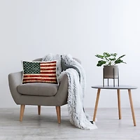 Stupell Industries Rustic American Flag, Rustic American Flag Decorative Printed Throw Pillow