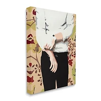 Stupell Industries Glam Man Rolling Up Sleeve over Floral Pattern Canvas Wall Art