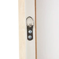 33" x 49", White Wooden Geometric Home Wall Décor with Abstract Circles and Brown Wooden Frame