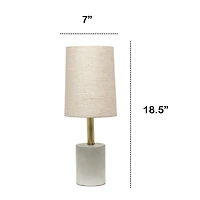 Lalia Home 18" Antique Brass Concrete Table Lamp with Linen Shade
