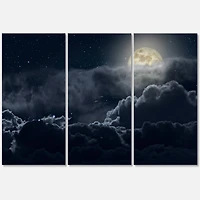 Designart - Cloudy Full Moon Night