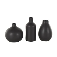 Black Minimal Ceramic Vase Set