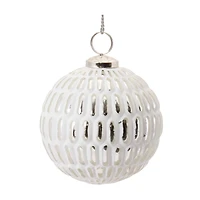 4" Frosted Glass Ball Ornament Set