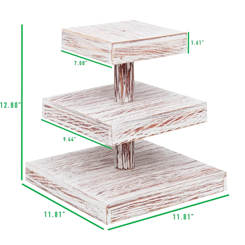 Mind Reader Brown 3-Tier Square Cupcake Tower