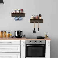 NEX™ 16" Rustic Brown Coat Rack with Hooks