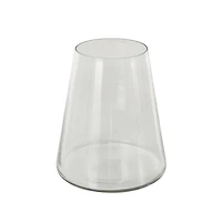 8.5" Clear Glass Wide Cone Shaped Decorative Vase