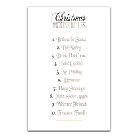 Christmas House Rules Canvas Wall Art