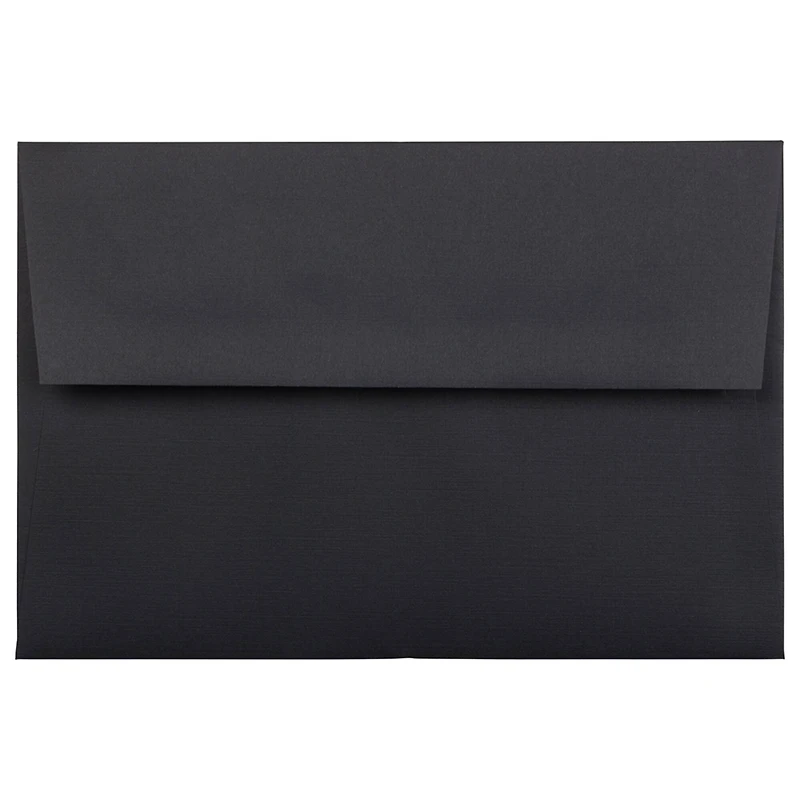 JAM Paper A8 Black Linen Gold Foil Lined Invitation Envelopes