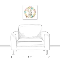 Easter Bunny Wreath 16" x 16" Canvas Wall Art