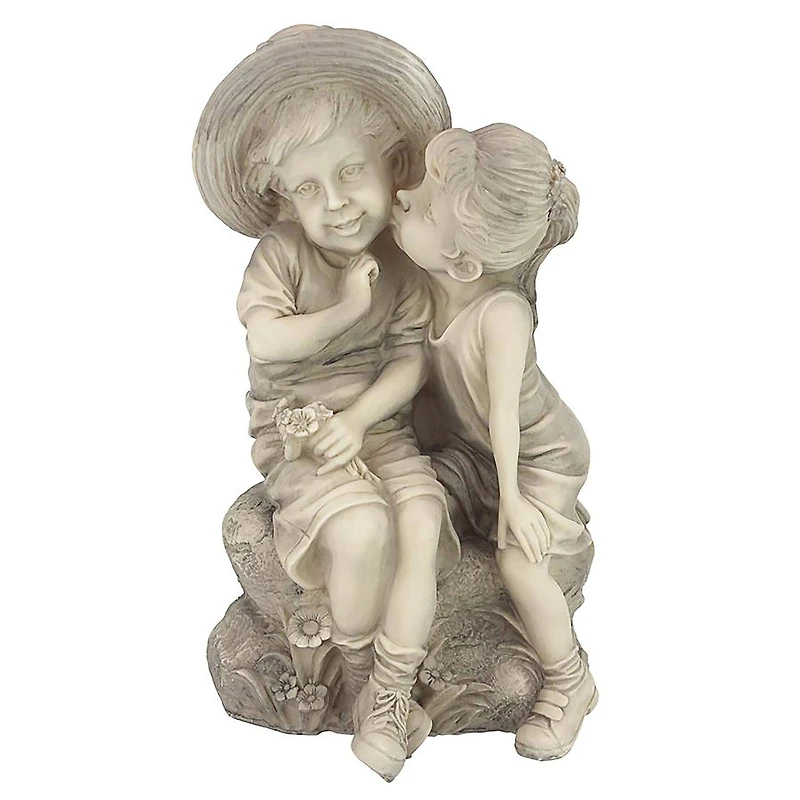 Design Toscano 14" Kissing Boy & Girl Statue