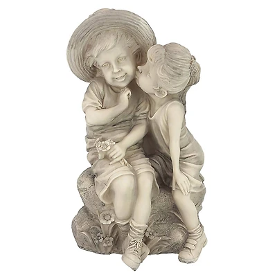Design Toscano 14" Kissing Boy & Girl Statue