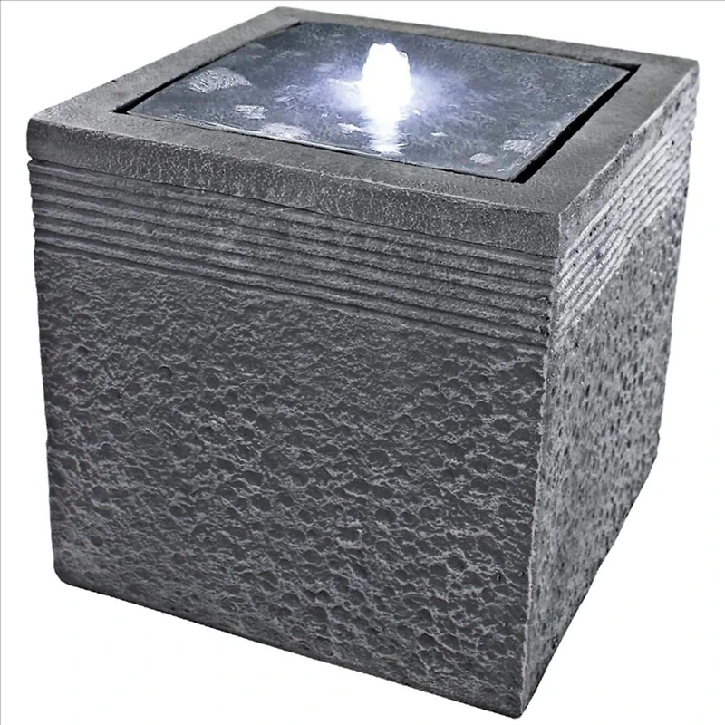 Design Toscano Modern Cube Bubbling Garden Fountain