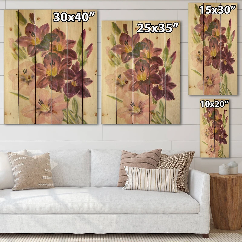 Designart - Retro Light and Dark Pink Gladiolus