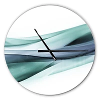 Designart Fractal Lines Gray Blue Wall Clock