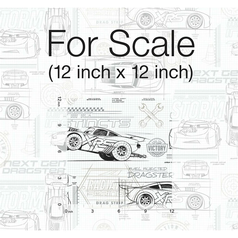 RoomMates Disney® Pixar Cars Schematic Peel & Stick Wallpaper